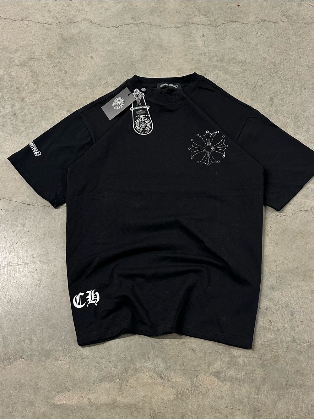 Chrome Hearts Black Short-Sleeve Logo Graphic Tee